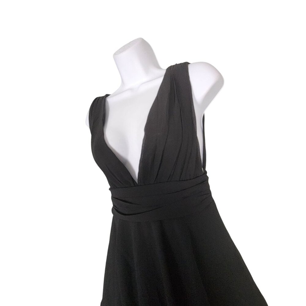 Lulus Amazing Evening Black Tiered Maxi Dress V-Neck Sleeveless Medium Elegant - Picture 5 of 10